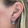 'Octahedron' Amazonite Sterling Silver Hoop Earrings, thumbnail 2 of 5