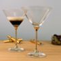 Pair Of 24ct Gold Filled Stem Cocktail Glasses, thumbnail 1 of 3