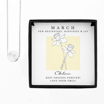 Personalised Birth Flower Necklace And Box Gift Set, 5 of 12