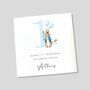 1st Birthday Card Personalised Boy Blue Rabbit, thumbnail 4 of 4