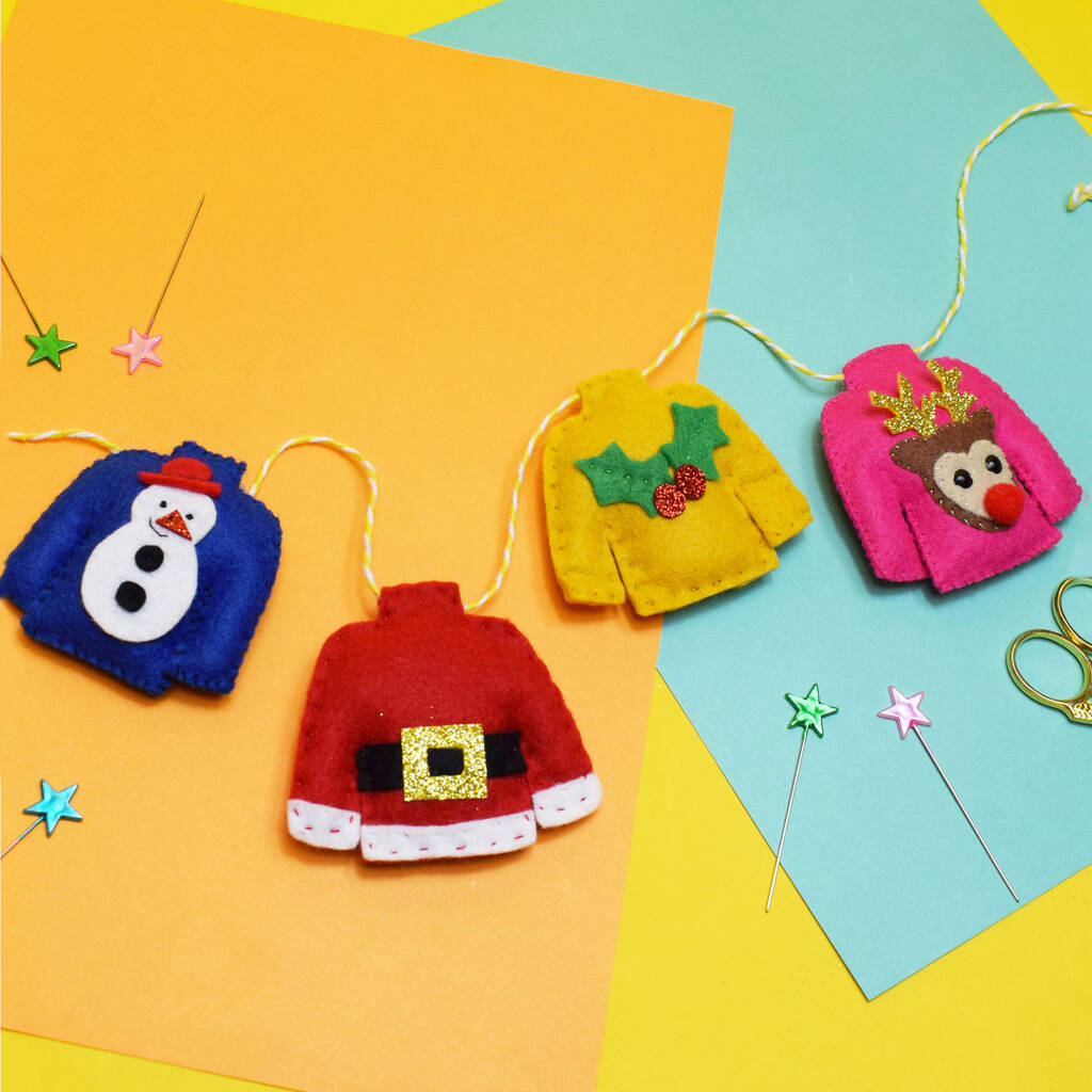 'Christmas Jumpers' Felt Garland Kit By The Make Arcade