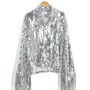 Sequin Tassle Jacket In Silver, thumbnail 1 of 4