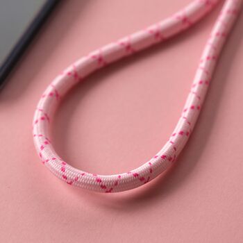 Pink Stripe Adjustable Phone Strap Universal Crossbody Rope Lanyard, 3 of 3