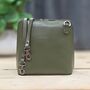 Leather Cross Body Handbag In Olive Green, thumbnail 3 of 3