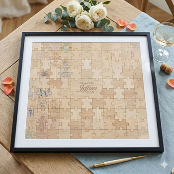 Wooden Jigsaw Alternative Wedding Guest Book, 7 of 12