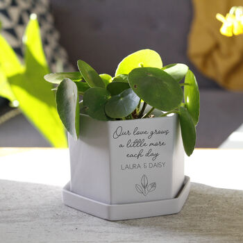Personalised Couple's Hexagonal Planter Valentine's Day, 2 of 9