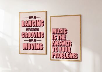 Music Is The Answer Print Bundle | Music Poster | Wall Art | A5 A4 A3 | Bold | Typographic | Lyrics | Quote | Print | House Music, 4 of 6