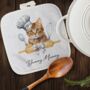 Personalised Cat In Chef Hat Gift Pot Holder / Grab, thumbnail 8 of 9