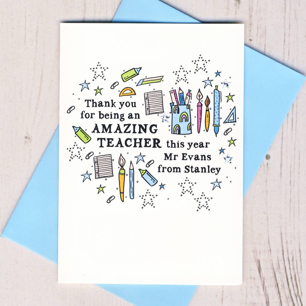 Personalised Thanks For Being An Amazing Teacher Card By Eggbert & Daisy