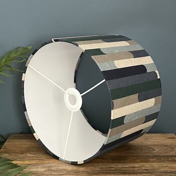 Seattle Blue Retro Style Drum Lampshades, 7 of 8