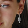 Sterling Silver Single Feather Earrings, thumbnail 1 of 8