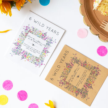 10 'Wild Years' Wildflower Seed Packet Party Favours, 6 of 8