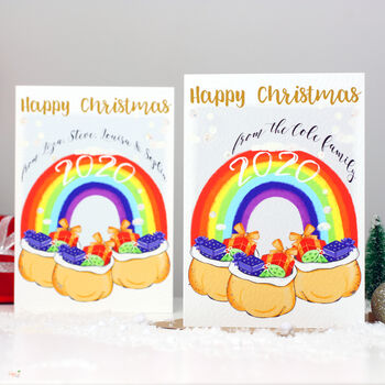 Rainbow Family Name Christmas Card, 3 of 8