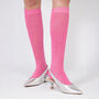 Women's Knee High Glitter Socks Hot Pink, thumbnail 1 of 2