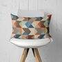 Multicoloured Geometric Lumbar Block Print Cushion Cover, thumbnail 1 of 12