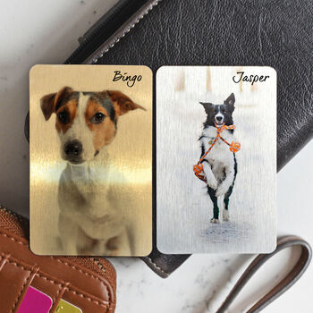 Personalised Dog Photo Metal Wallet Card, 3 of 7