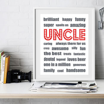 Personalised Uncle Word Print, 3 of 3