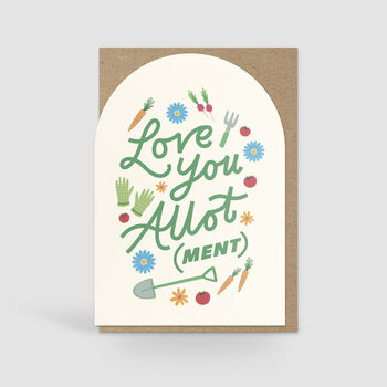 Love You Allotment Card: Gardener Valentine's Day Card, 2 of 2