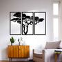 Three Panel African Savannah Wooden Tree Art Home Decor, thumbnail 5 of 9