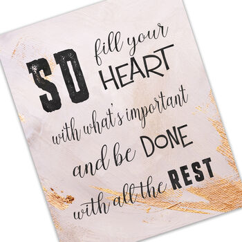 'Fill Your Heart' Inspirational Quote Typographic Print, 5 of 5