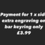 Extra Side Engraving Bar Keyring, thumbnail 1 of 1