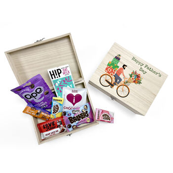 Personalised Bike Delivery Vegan Chocolate Snacks Box, 9 of 12