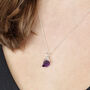 925 Sterling Silver Raw Amethyst Crystal Necklace, thumbnail 2 of 4