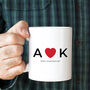 Personalised Mug For Valentine’s Day – Initials With Heart, thumbnail 4 of 8