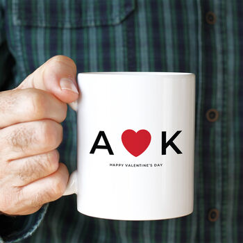 Personalised Mug For Valentine’s Day – Initials With Heart, 4 of 8