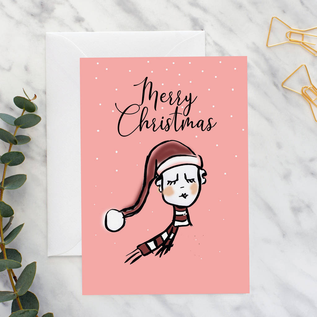 Merry Christmas Fashion Face Card A5 By Giddy Kipper ...