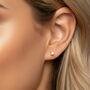 Women's 3mm Solitaire Round Stone Earrings – Screw Back In 18k Gold, thumbnail 1 of 4