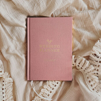 Dusty Pink Cotton Cloth Wedding Planner Book, 8 of 12