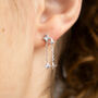 Sterling Silver Double Chain Star Earrings, thumbnail 2 of 6