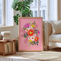 Bouquet Flowers Art Print Pink, thumbnail 2 of 5