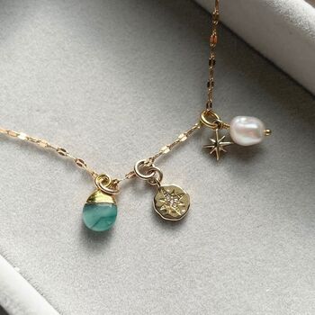 Tumbled Birthstone Multi Charm Necklace, 9 of 12