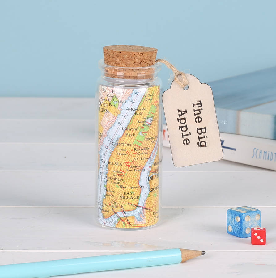 personalised map in a bottle romantic keepsake gift by bombus ...