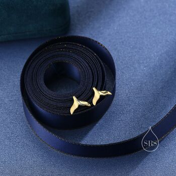 Whale Tail Screw Back Earrings In Sterling Silver, 6 of 12