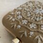 Gold Raw Silk Mandala Design Square Clutch Bag, thumbnail 3 of 9