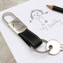 My Own Drawing Personalised Leather Keyring, thumbnail 2 of 5