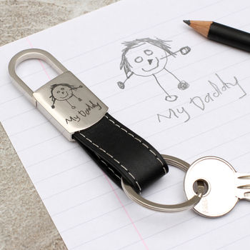 My Own Drawing Personalised Leather Keyring, 2 of 5