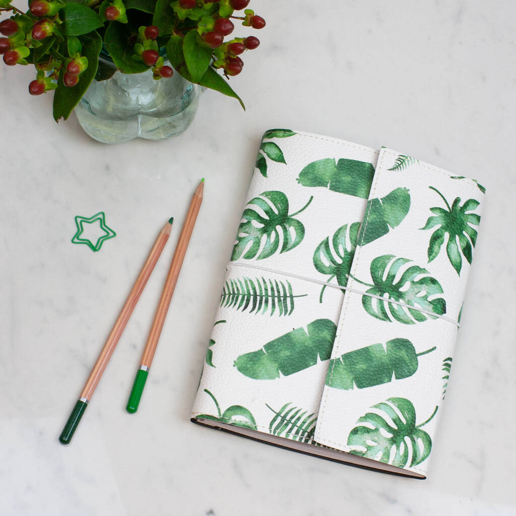 Recycled Tropical Leaf Design A5 Notebook, 1 of 6