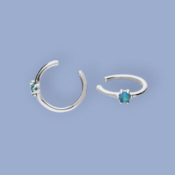 Blue Opal Ear Cuff In Sterling Silver, 5 of 10