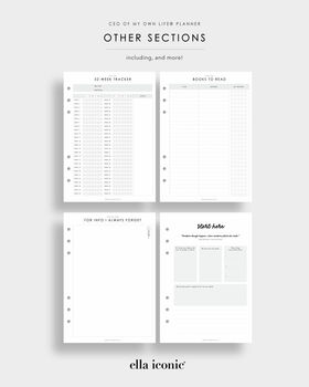 Mid Year 2025 2026 A5 Life Planner Inserts • Week On One Page, 9 of 9