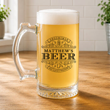 Personalised Wedding Best Man Beer Glass Gift, 2 of 2