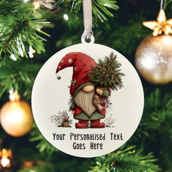 Personalised Christmas Gonk Gnome Hanging Bauble Decoration, 3 of 11