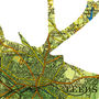 Personalised Stag Map Print, thumbnail 2 of 5