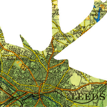 Personalised Stag Map Print, 2 of 5