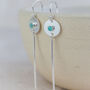 Sterling Silver Birthstone Stick Earrings, thumbnail 3 of 8