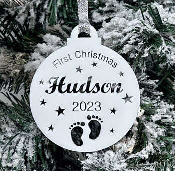 Personalised Baby's First Christmas Bauble, 5 of 12