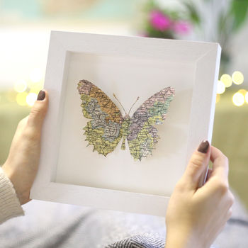 Personalised Map Location Butterfly Print Gift, 3 of 4